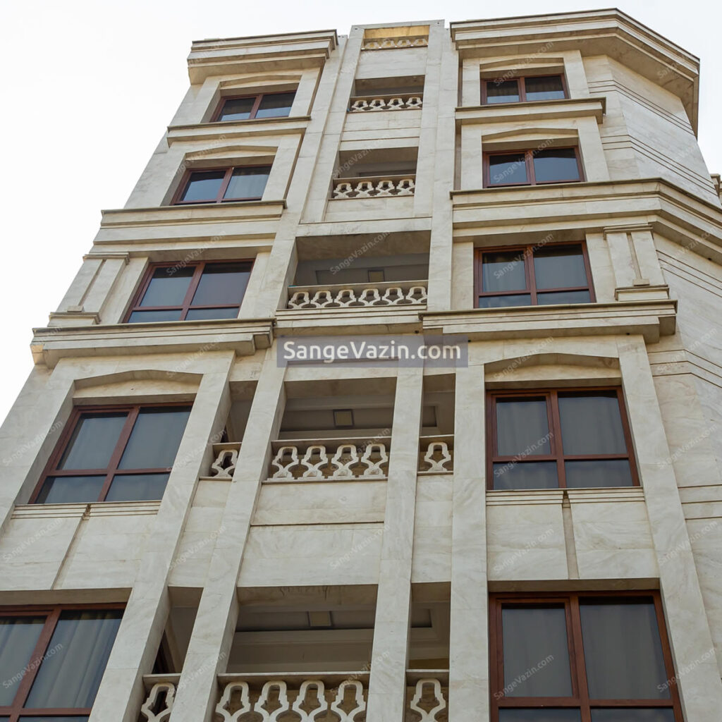 حجر ترافرتين عباس آباد الممتاز في الواجهة