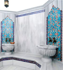 جرن حمام تركي أبيض بورسلين