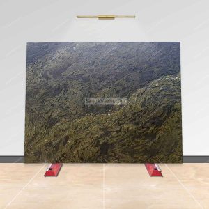 ألواح حجر جرانيت بيرجند الأخضر المائي الجلدي