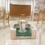 نافورة المخروط الزجاجية ذات لون كريمي