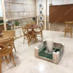 نافورة المخروط الزجاجية استخدام في الوسط