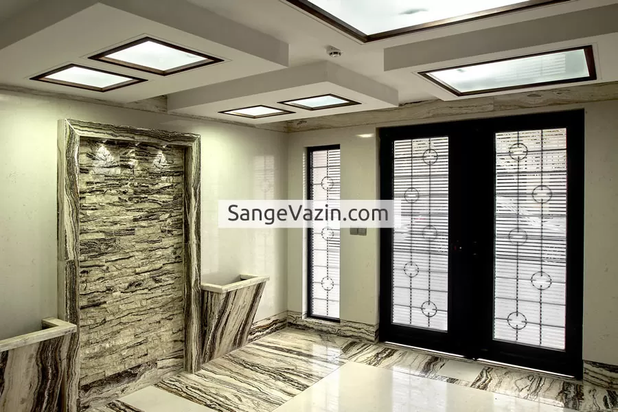سنگ آنتيك در لابي و ورودي ساختمان