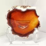 شريحة العقيق موديل القلب البرتقالي البني