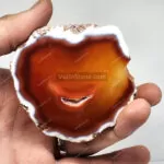 شريحة العقيق موديل القلب البرتقالي البني - Image 2