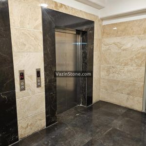 سنگ اسپایدر در قاب دور آسانسور و تایل کف