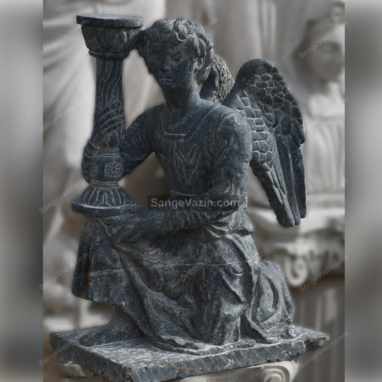 مجسمه فرشته سنگی مشکی