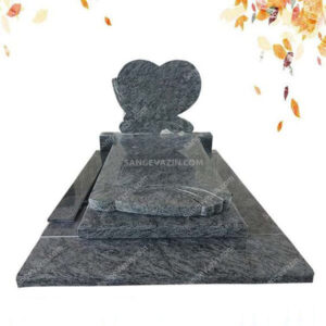 سنگ قبر لاکچری با طرح قلب نوک مدادی - سیاه