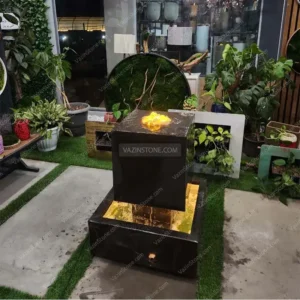 آبنما سنگی طرح مکعب معلق