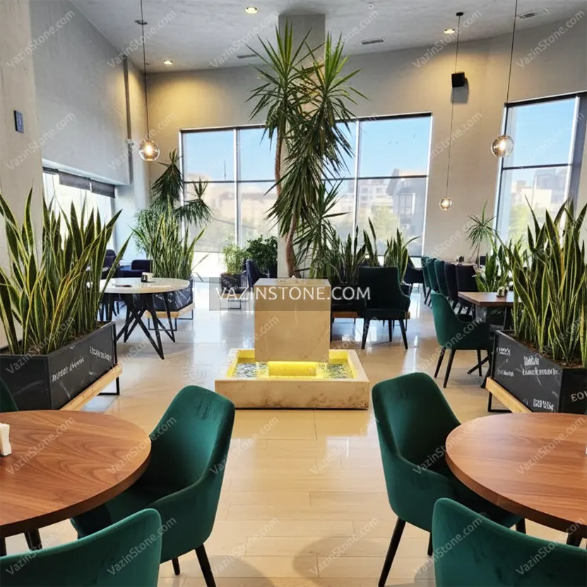 آبنما سنگی طرح مکعب معلق