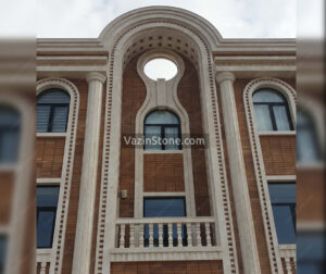 نما رومی دو طبقه همراه با ستون و آجر نما در ایران