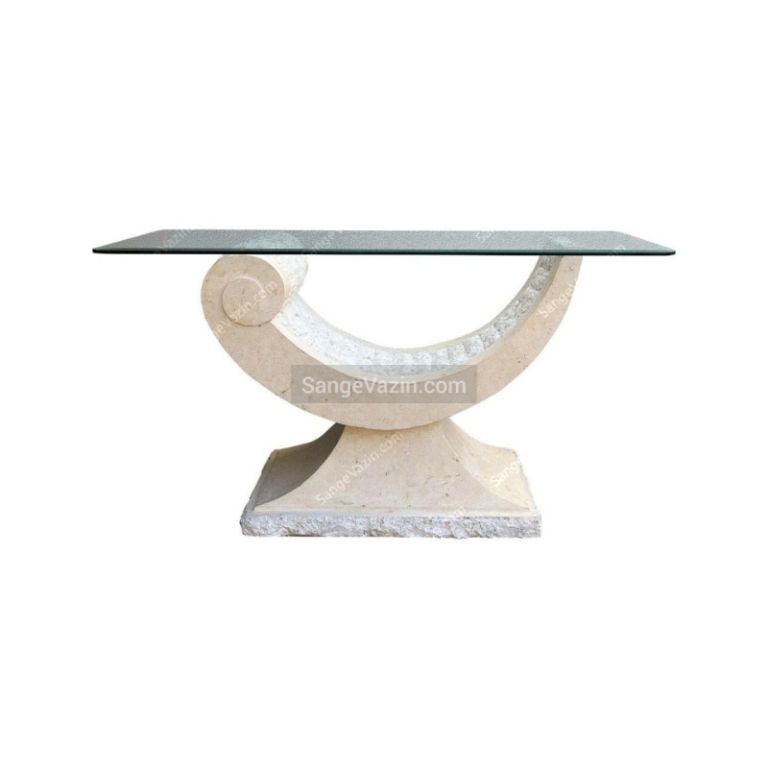 میز پایه سنگی موج