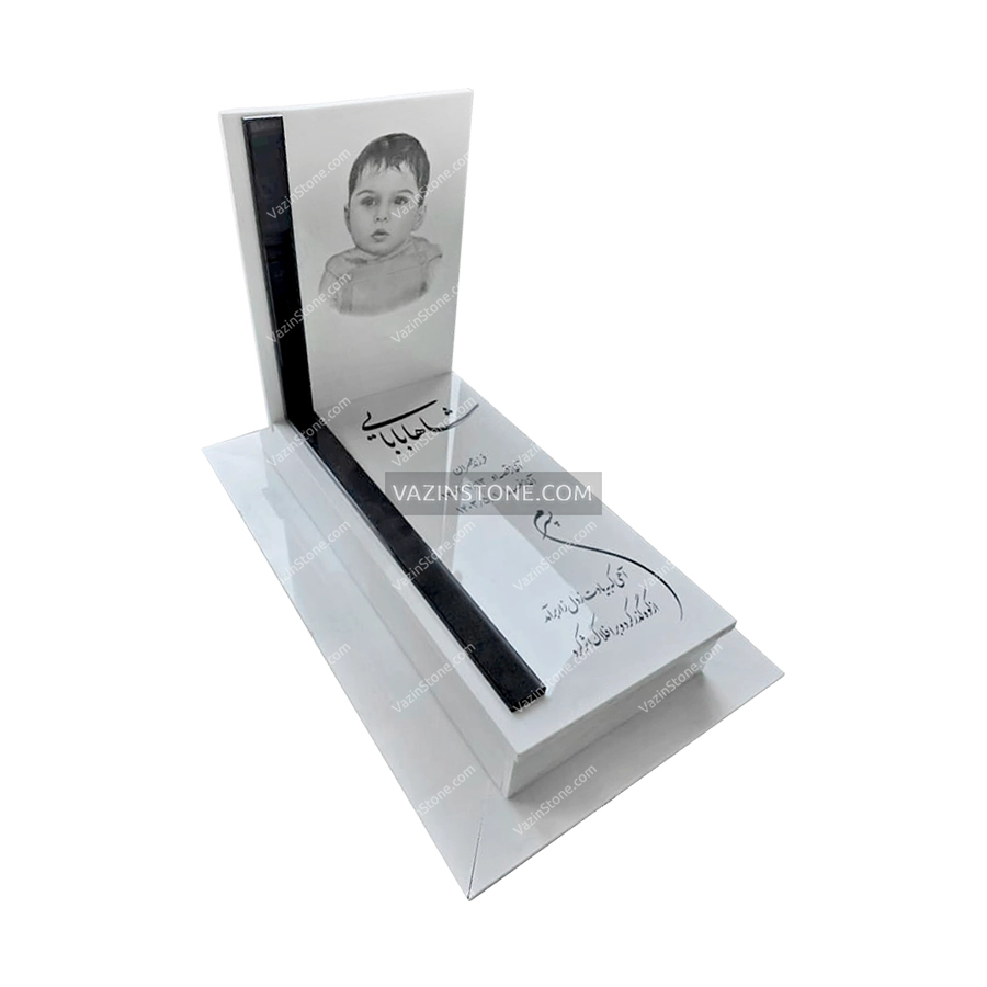 سنگ مزار سفید طرح مدرن