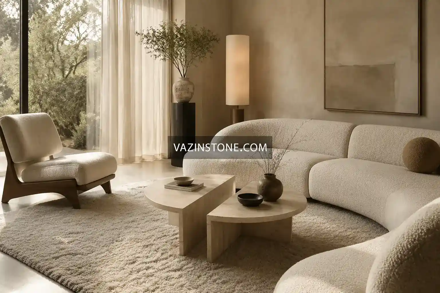 عکس میز جلو مبلی سنگی داوین