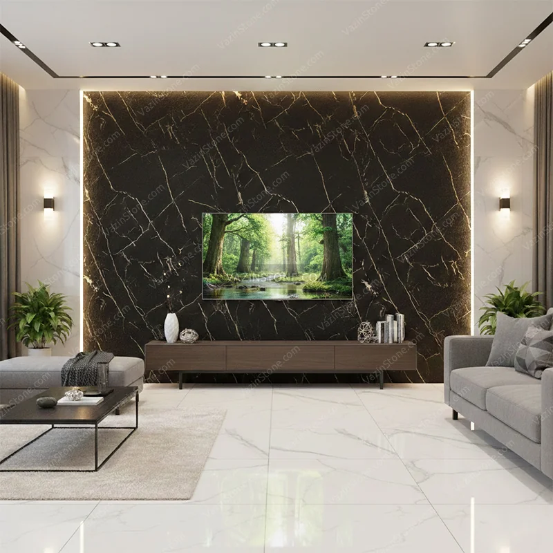 عکس ماربل شیت مرمریت برجسته مشکی