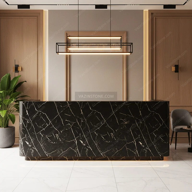 عکس ماربل شیت مرمریت برجسته مشکی