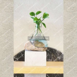 عکس گلدان شیشه و سنگی