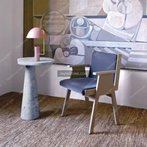 عکس استند سنگی پایه مخروطی نیلوفر با سنگ چینی