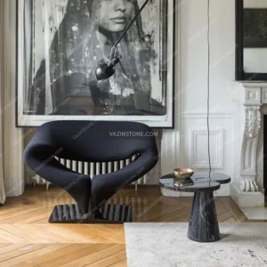 عکس استند سنگی پایه مخروطی نیلوفر با سنگ مرمریت