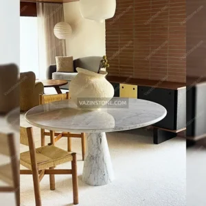 میز ناهار خوری سنگی پایه مخروطی شیلان