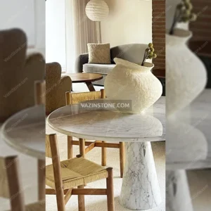 میز ناهار خوری سنگی پایه مخروطی شیلان