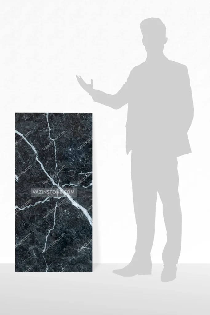 طرح یک ورق ماربل شیت طوسی پر رنگ رگه دار