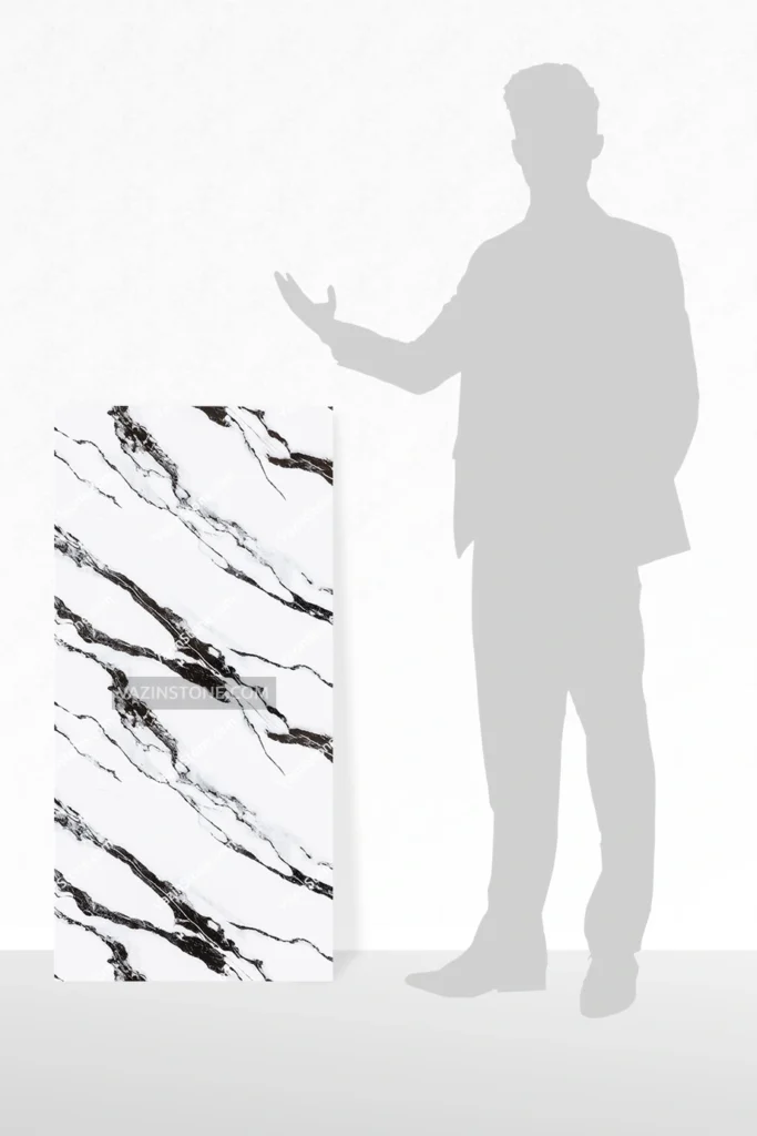 طرح یک ورق ماربل شیت مشکی و سفید بلک لایتینگ