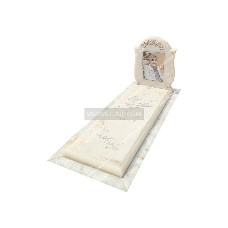 عکس سنگ مزار مرمر یکدست کرم لاله