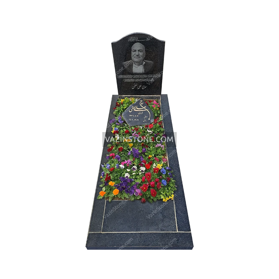 عکس سنگ قبر مشکی نطنز طرح قطره