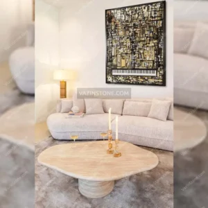 عکس میز جلو مبلی سنگی لامین
