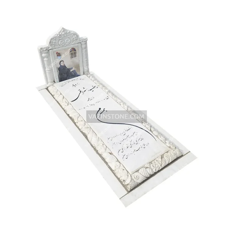 عکس سنگ مزار سفید طرح عمارت