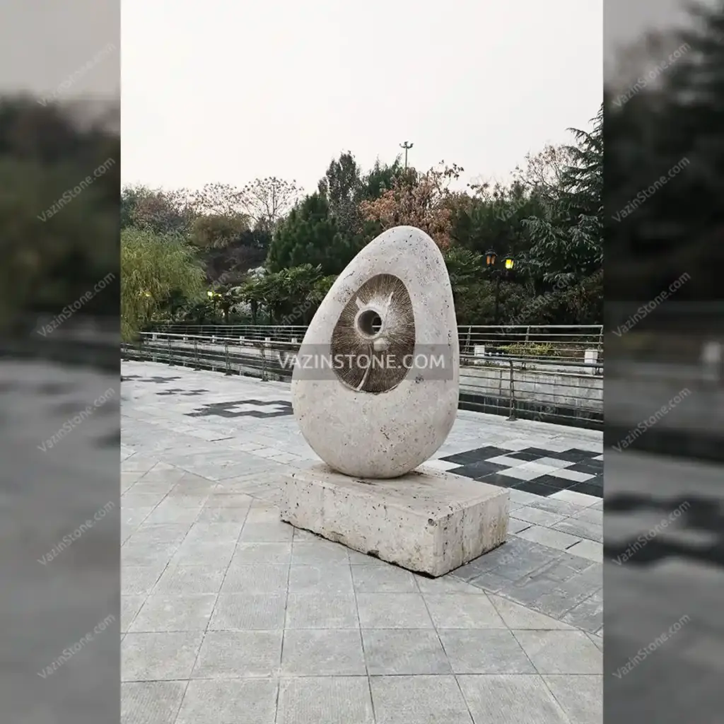 عکس مجسمه سنگی باغ کتاب