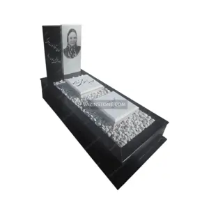 عکس سنگ مزار دوتکه سفید مشکی هرات و نطنز