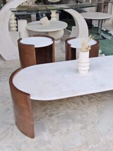 میز سنگی پایه چوب مدل نازنین