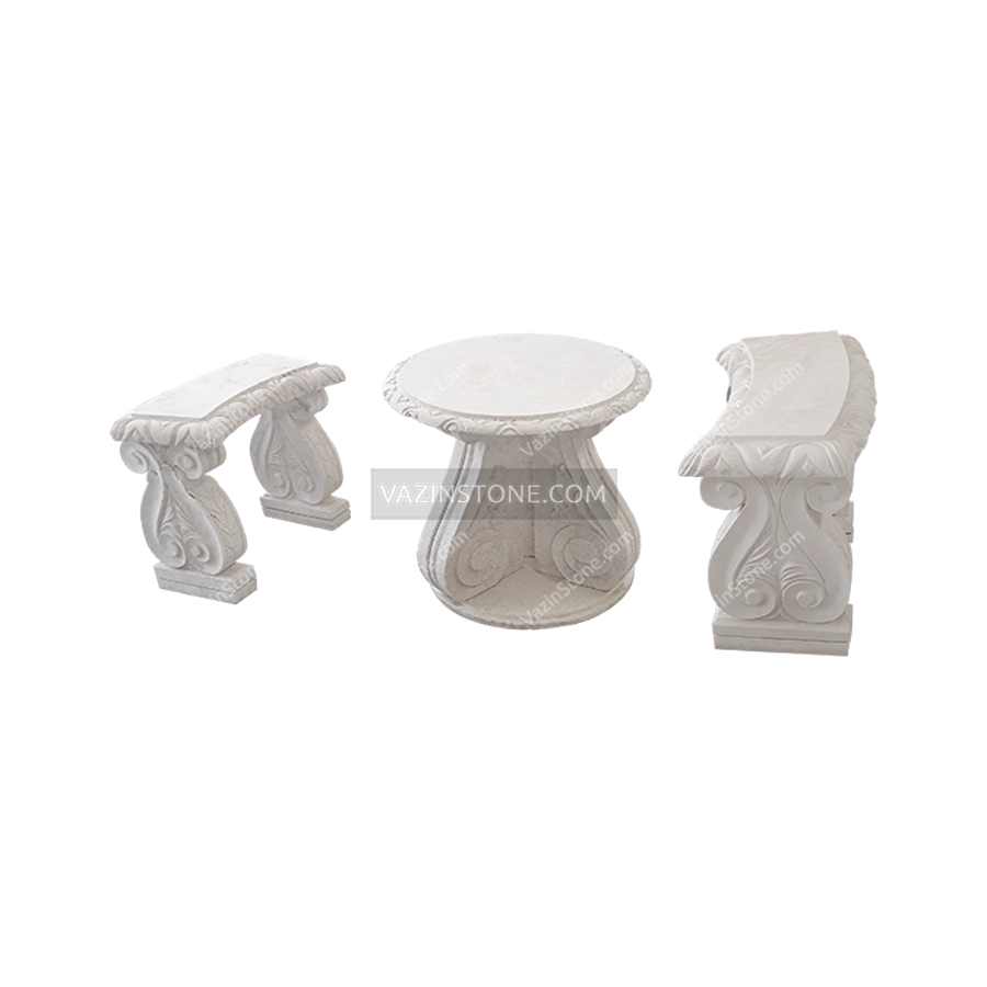 عکس ست میز و نیمکت سنگی سپهر