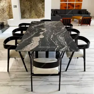 عکس میز ناهار خوری با سنگ گرانیت