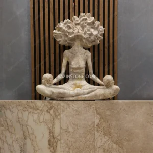 عکس مجسمه سنگی چراغ دار وردیس