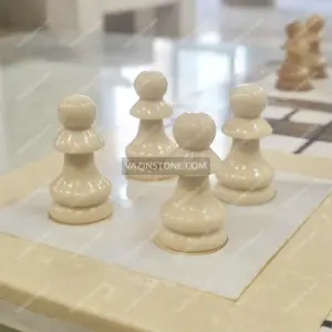 عکس منچ سنگی با سنگ مرمریت کرم
