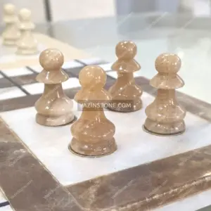 عکس منچ سنگی با سنگ مرمر قهوه ای