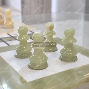 عکس منچ سنگی با سنگ مرمر سبز