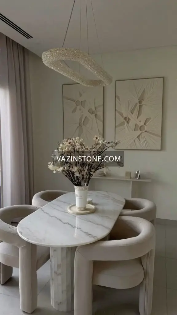 میز ناهار خوری سنگی از جنس سنگ چینی