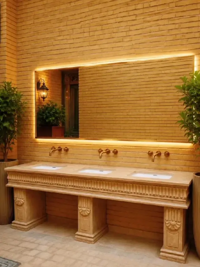 طراحی، ساخت و اجرای روشویی بزرگ سنگی