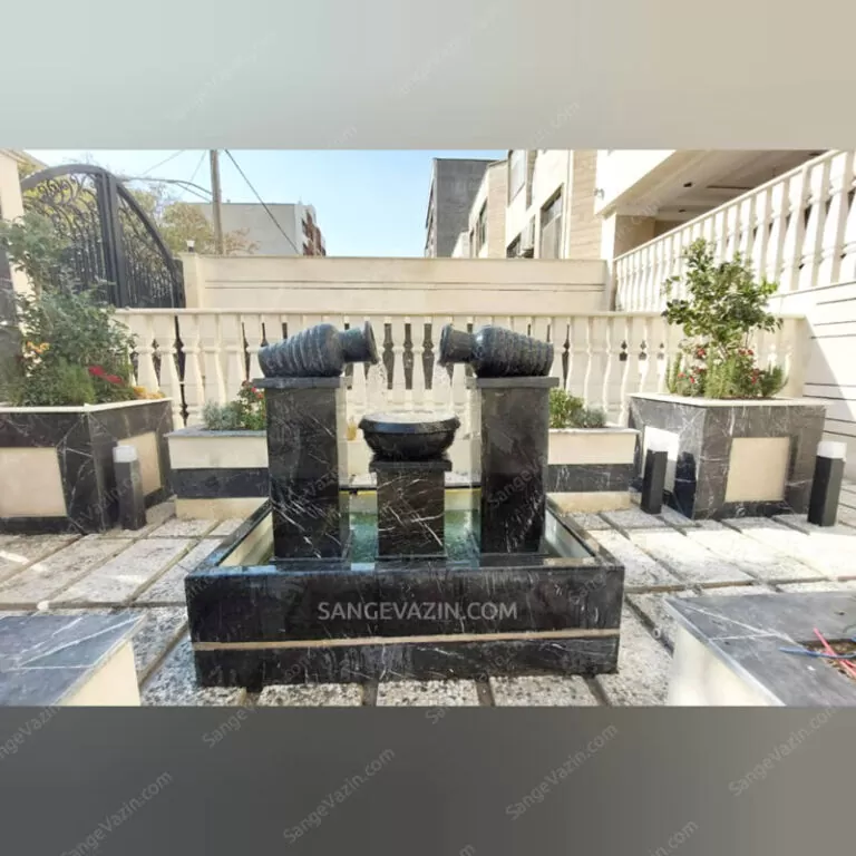 آبنمای آماده سنگی راحیل با سنگ مشکی