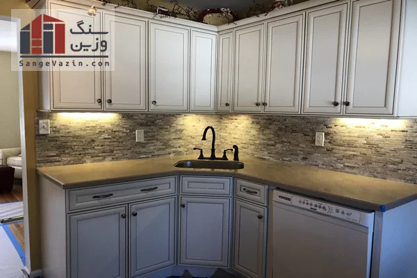 استفاده از سنگ در قاب کابینت