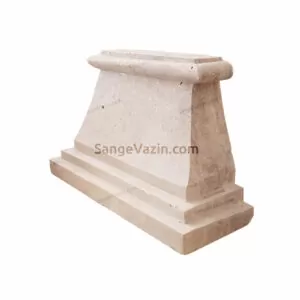 پاستون و سر ستون سنگی تراورتن ابزاری ساده