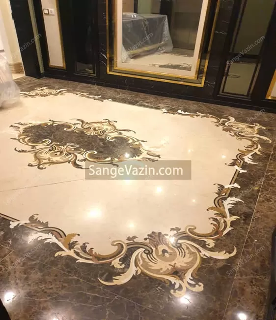 معرق حاشیه ای بزرگ طرح فرش