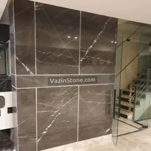 سنگ لاشتر - سنگ کار شده مشکی با خطوط سفید