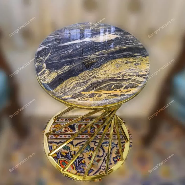 میز جلو مبلی عسلی آیسان با سنگ مرمر