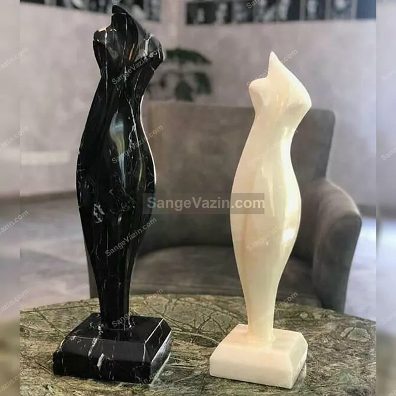 مجسمه سنگی مشکی زن