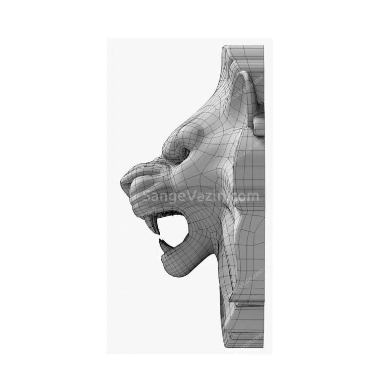 طرح کامپویتری شیر سنگی از نیم رخ