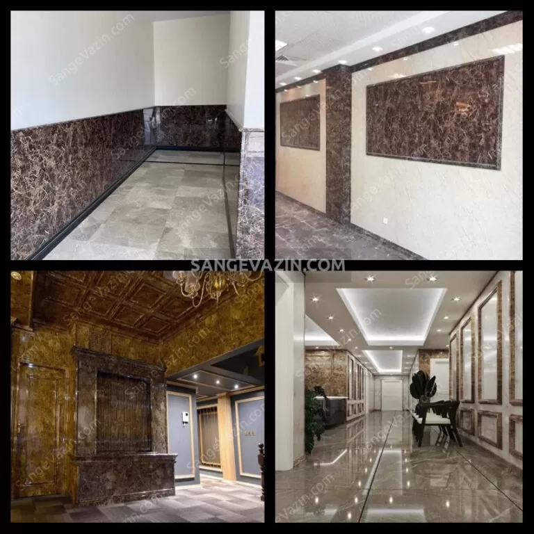 دیوار پوش ماربل شیت پی وی سی pvc در راهرو و لابی - سنگ مصنوعی